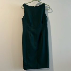 Ann Taylor Sleeveless Dress Rich Green Color Sz 8 Women Excellent Condition